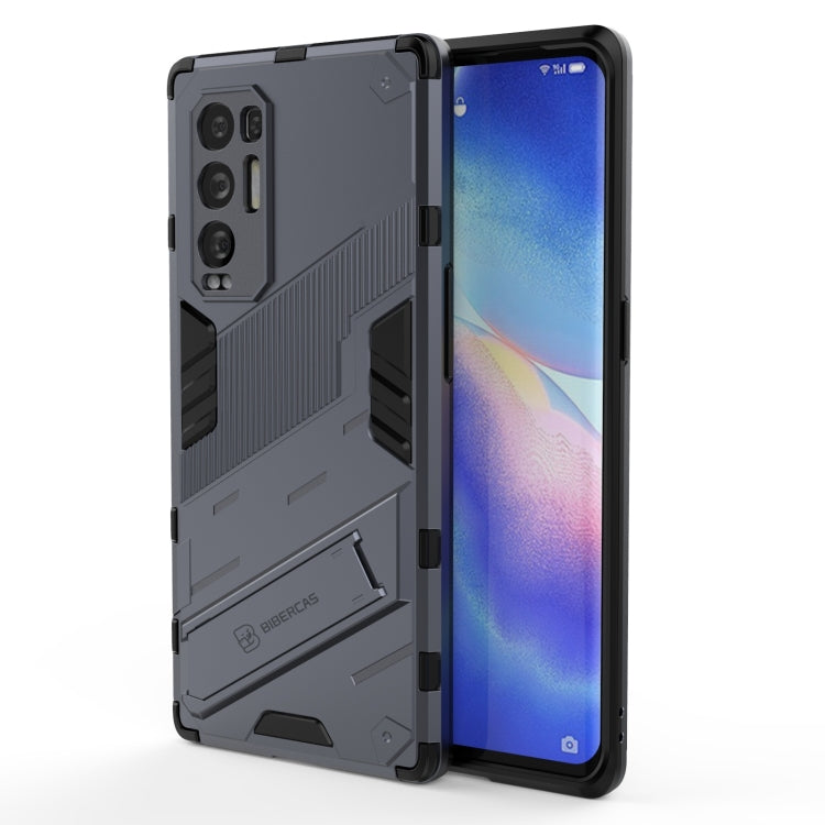 Punk Armor 2 in 1 PC + custodia antiurto in TPU con supporto invisibile, For OPPO Reno5 Pro+, For Realme V15, For OPPO Realme C15, For OPPO Realme 7 Pro, For OPPO Realme 7