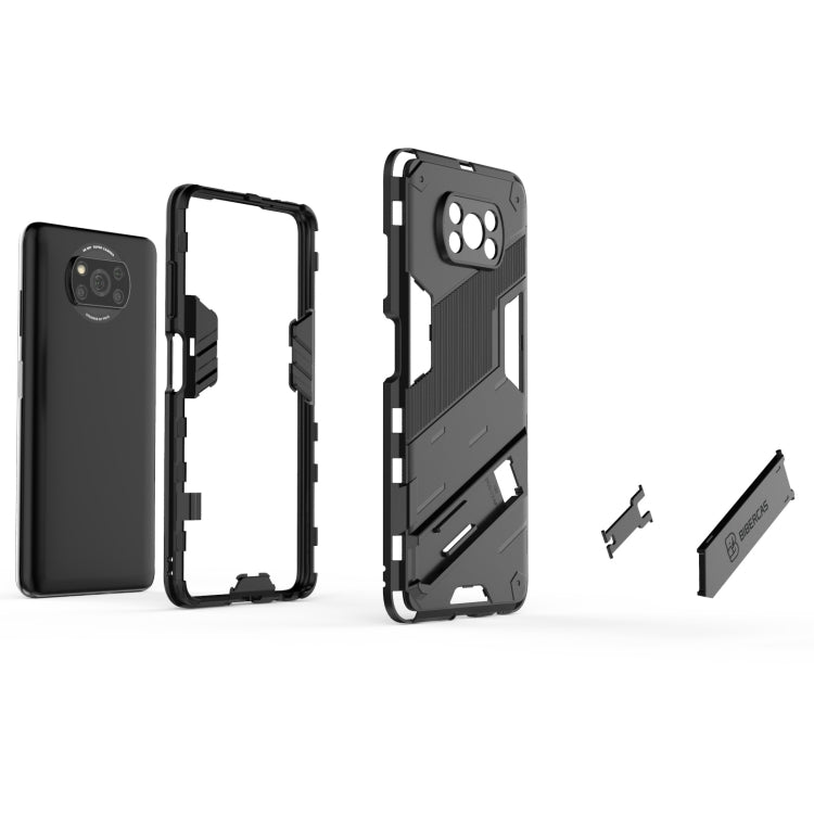 Punk Armor 2 in 1 PC + custodia antiurto in TPU con supporto invisibile, For Xiaomi Poco X3