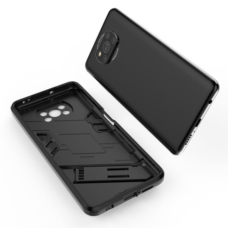 Punk Armor 2 in 1 PC + custodia antiurto in TPU con supporto invisibile, For Xiaomi Poco X3