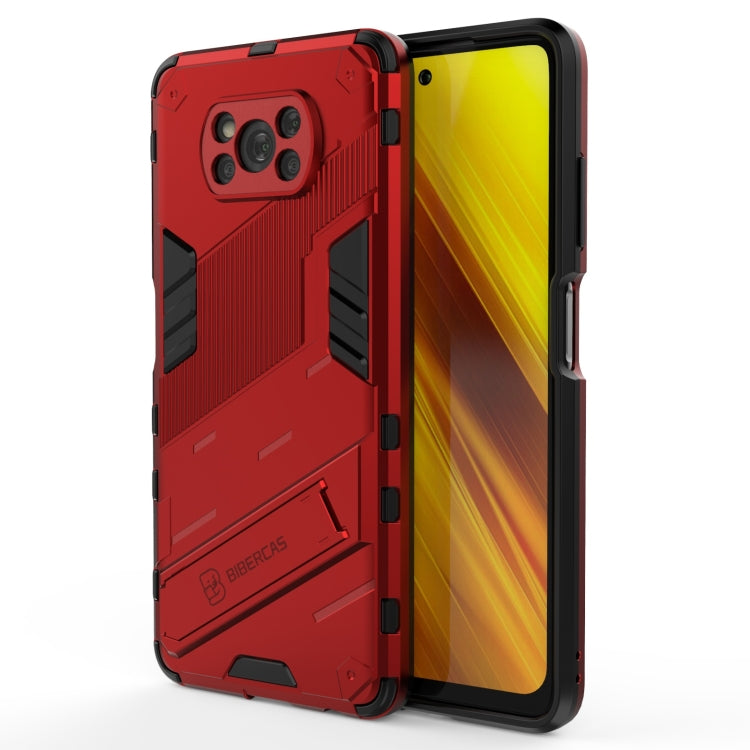 Punk Armor 2 in 1 PC + custodia antiurto in TPU con supporto invisibile, For Xiaomi Poco X3