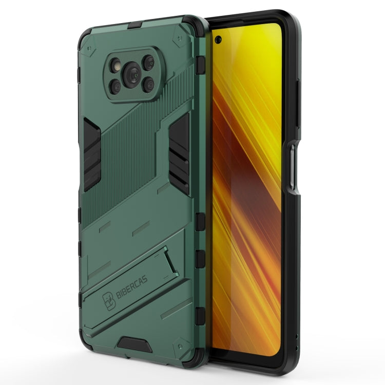 Punk Armor 2 in 1 PC + custodia antiurto in TPU con supporto invisibile, For Xiaomi Poco X3