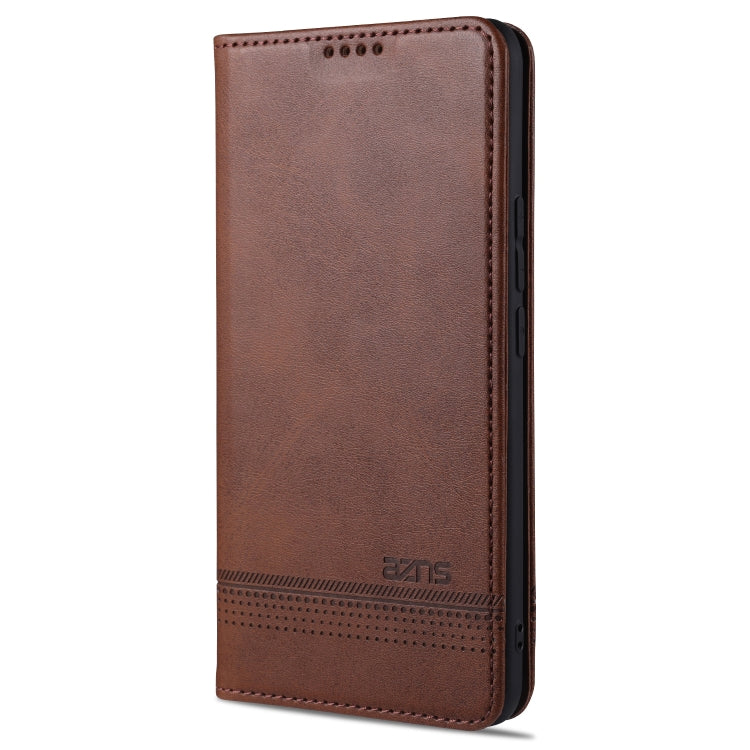 AZNS Custodia in pelle a vibrazione orizzontale con struttura in vitello magnetico con slot per carte, supporto e portafoglio, For vivo X60 5G, For vivo Y52s