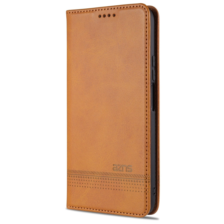 AZNS Custodia in pelle a vibrazione orizzontale con struttura in vitello magnetico con slot per carte, supporto e portafoglio, For vivo X60 5G, For vivo Y52s