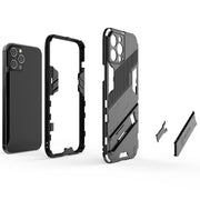 Punk Armor 2 in 1 PC + custodia antiurto in TPU con supporto invisibile, For iPhone 12 Pro Max, For iPhone 11 Pro, For iPhone 11