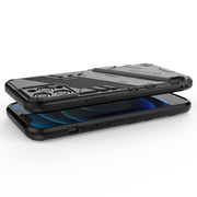 Punk Armor 2 in 1 PC + custodia antiurto in TPU con supporto invisibile, For iPhone 12 Pro Max, For iPhone 11 Pro, For iPhone 11