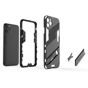 Punk Armor 2 in 1 PC + custodia antiurto in TPU con supporto invisibile, For iPhone 11 Pro Max, For iPhone X / XS, For iPhone XR