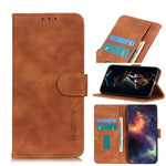 KHAZNEH Retro Texture PU + TPU Custodia in pelle a vibrazione orizzontale con supporto, slot per carte e portafoglio, For LG K53, For Motorola Moto E7 Power, For Motorola Moto G30
