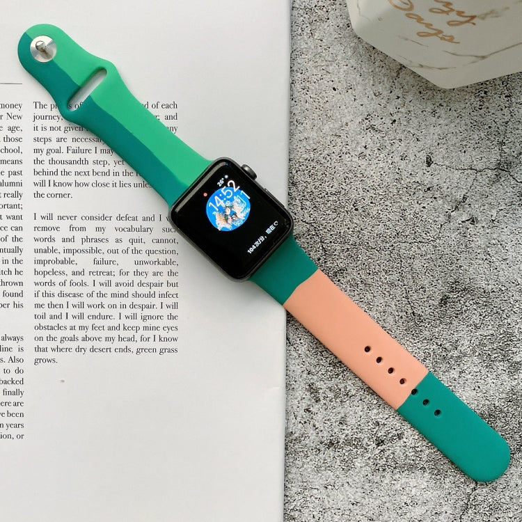 Cinturini di ricambio in silicone con abbinamento di colori per Apple Watch Series 6 e SE e 5 e 4 40 mm / 3 e 2 e 1 38 mm, For Apple Watch 40mm/38mm(Black+Red+White), For Apple Watch 40mm/38mm(Red+White+Black)                                           ...