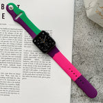 Cinturini di ricambio in silicone con abbinamento di colori per Apple Watch Series 6 e SE e 5 e 4 40 mm / 3 e 2 e 1 38 mm, For Apple Watch 40mm/38mm(Black+Red+White), For Apple Watch 40mm/38mm(Red+White+Black)                                           ...