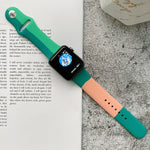 Cinturini di ricambio in silicone con abbinamento di colori per Apple Watch Series 6 e SE e 5 e 4 44 mm / 3 e 2 e 1 42 mm, For Apple Watch 44mm/42mm(Black+Red+White), For Apple Watch 44mm/42mm(Red+White+Black)                                           ...