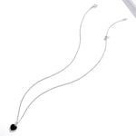 Gioielli con collana da donna con cuore nero in argento sterling S925, Black Heart