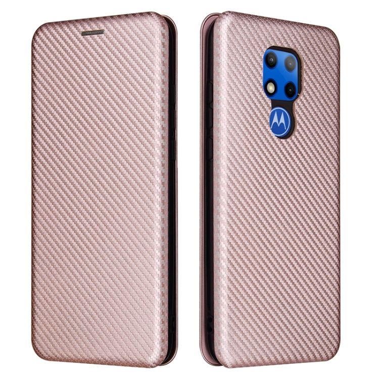 Struttura in fibra di carbonio Flip orizzontale magnetico Custodia in pelle TPU + PC + PU con slot per schede, For Motorola Moto G Play 2021, For ZTE Axon 20 5G / 4G