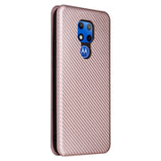 Struttura in fibra di carbonio Flip orizzontale magnetico Custodia in pelle TPU + PC + PU con slot per schede, For Motorola Moto G Play 2021, For ZTE Axon 20 5G / 4G
