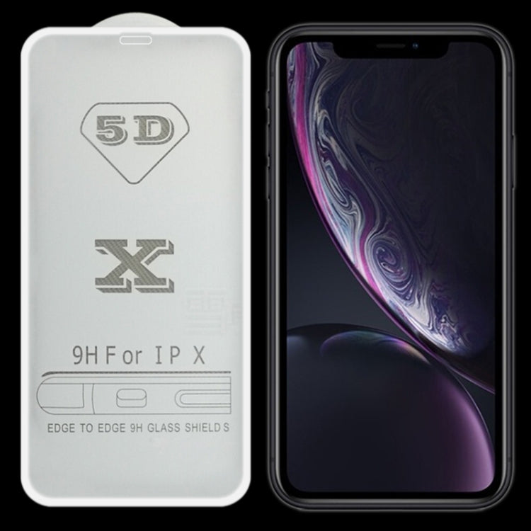 Pellicola in vetro temperato 9H per iPhone XR bianca