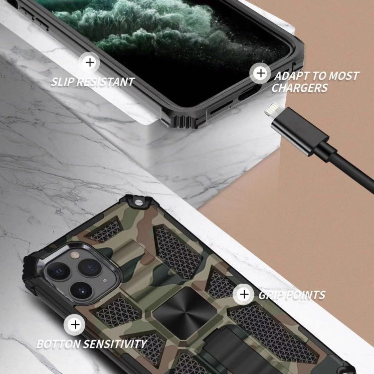Custodia TPU antiurto camouflage con supporto per iPhone 11
