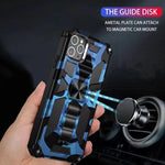 Custodia TPU antiurto camouflage con supporto per iPhone 11