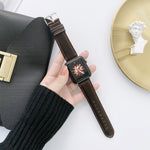 Texture Crazy Horse + cinturini di ricambio in pelle a trama piatta per Apple Watch Series 6 & SE & 5 & 4 40mm / 3 & 2 & 1 38mm, For Apple Watch Series 7 41mm / 6 & SE & 5 & 4 40mm / 3 & 2 & 1 38mm                                                       ...
