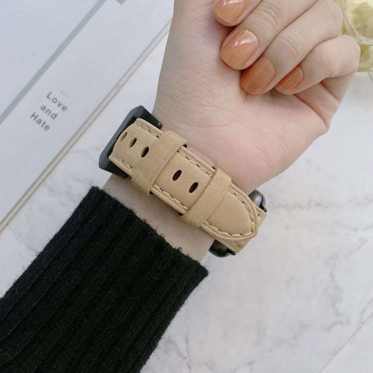 Cinturini di ricambio in pelle con fibbia a testa grande per Apple Watch Series 6 e SE e 5 e 4 44 mm / 3 e 2 e 1 42 mm, For Apple Watch Ultra 49mm / Series 8&7 45mm / SE 2&6&SE&5&4 44mm / 3&2&1 42mm