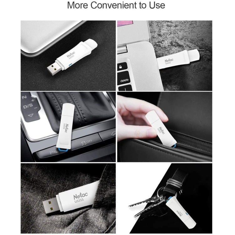 Netac U335S USB 3.0 Antivirus ad alta velocità Protezione da scrittura Unità flash USB Disco U, 16GB, 32GB, 64GB, 128GB