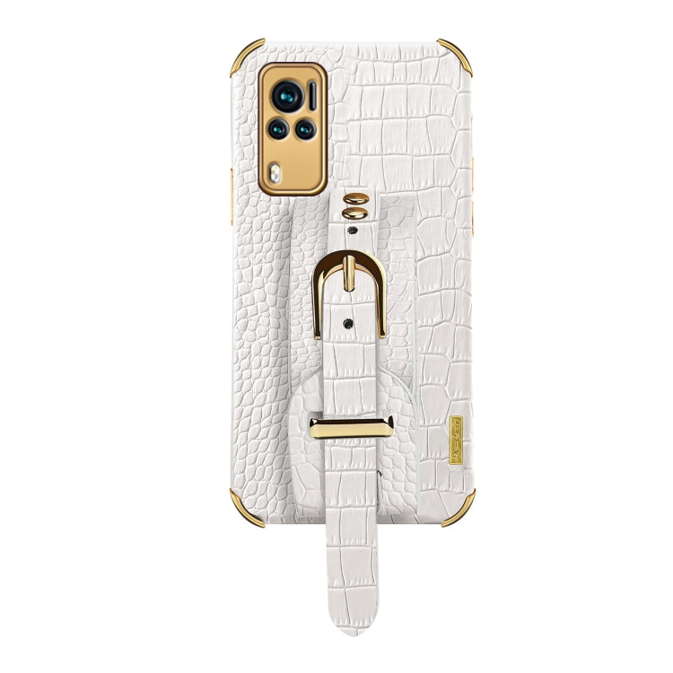 Custodia in pelle con motivo coccodrillo in TPU elettrolitico con cinturino da polso, For vivo X60, For vivo X60 Pro, For vivo Y52s 5G