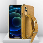 Custodia in pelle con motivo coccodrillo in TPU elettrolitico con cinturino da polso, For vivo X60, For vivo X60 Pro, For vivo Y52s 5G