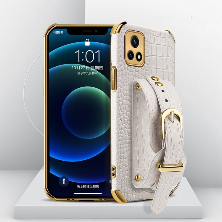Custodia in pelle con motivo coccodrillo in TPU elettrolitico con cinturino da polso, For vivo X60, For vivo X60 Pro, For vivo Y52s 5G