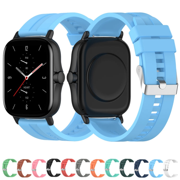 Per Amazfit GTR 2e / GTR 2 Cinturino di ricambio in silicone da 22 mm con fibbia argentata, For Amazfit GTR 2e