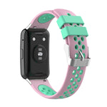 Per Huawei Watch Fit 18mm Chiusura cinturino in silicone bicolore con cinturino di ricambio
