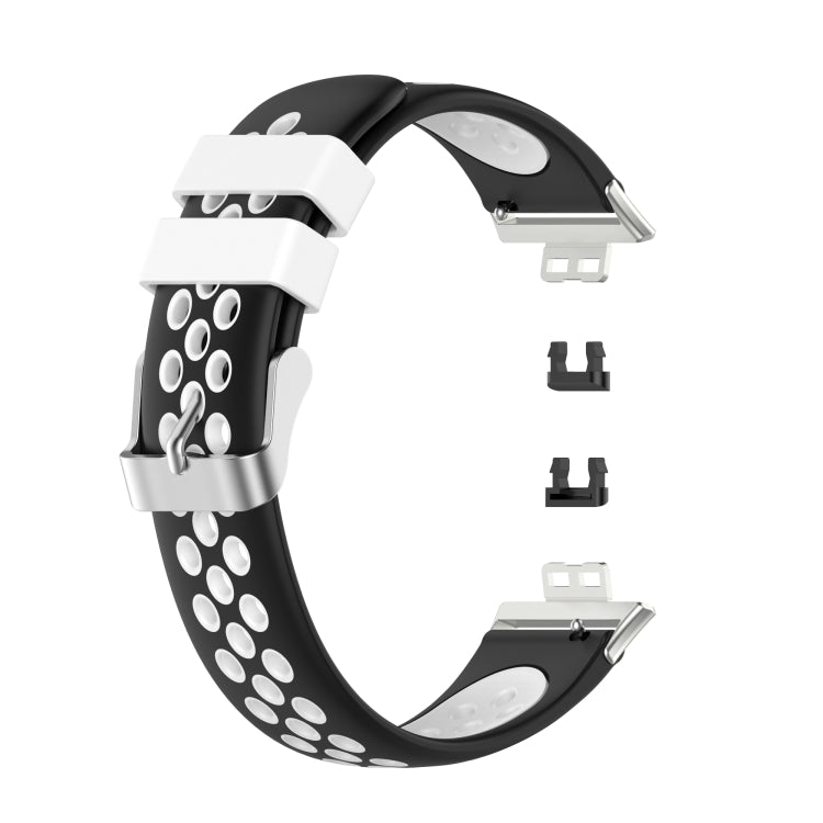Per Huawei Watch Fit 18mm Chiusura cinturino in silicone bicolore con cinturino di ricambio