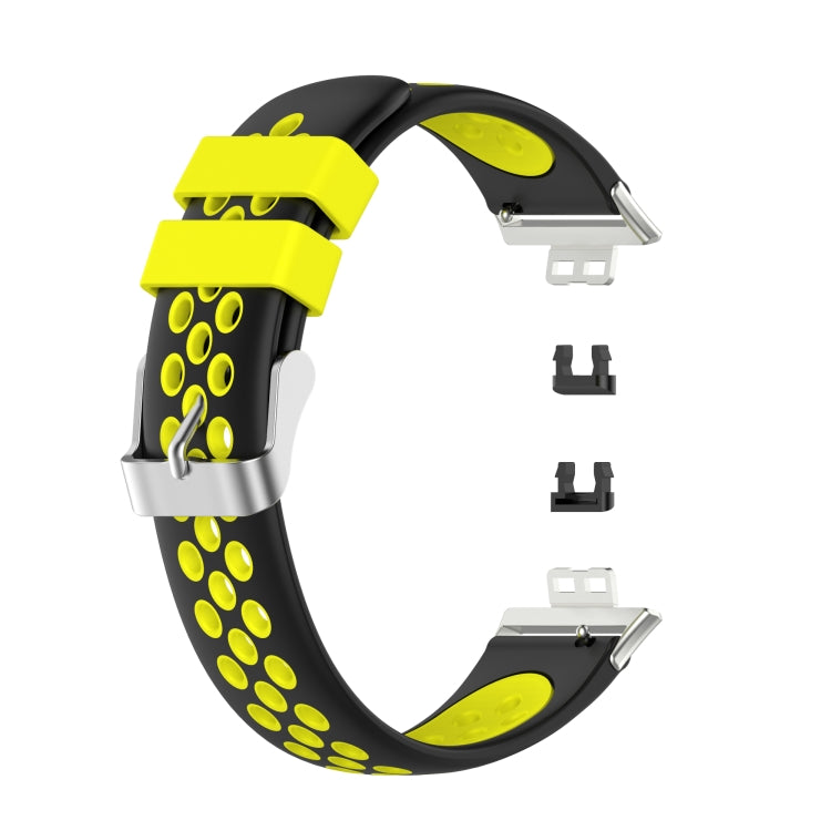 Per Huawei Watch Fit 18mm Chiusura cinturino in silicone bicolore con cinturino di ricambio