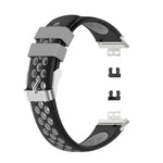 Per Huawei Watch Fit 18mm Chiusura cinturino in silicone bicolore con cinturino di ricambio