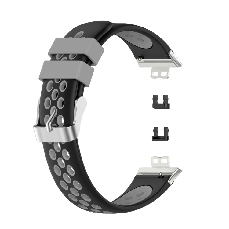 Per Huawei Watch Fit 18mm Chiusura cinturino in silicone bicolore con cinturino di ricambio