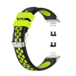 Per Huawei Watch Fit 18mm Chiusura cinturino in silicone bicolore con cinturino di ricambio