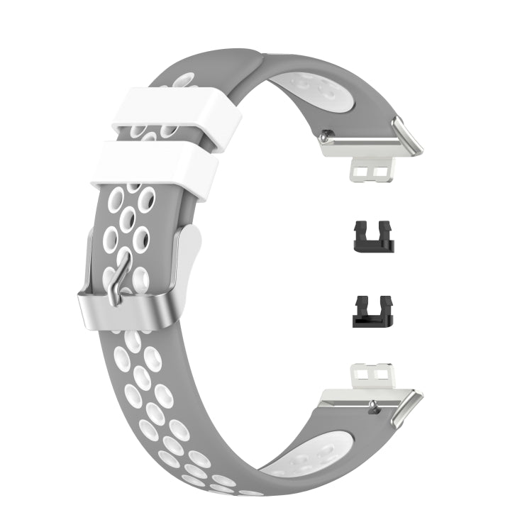 Per Huawei Watch Fit 18mm Chiusura cinturino in silicone bicolore con cinturino di ricambio