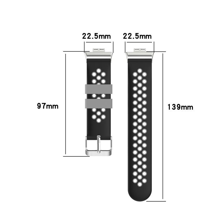 Per Huawei Watch Fit 18mm Chiusura cinturino in silicone bicolore con cinturino di ricambio