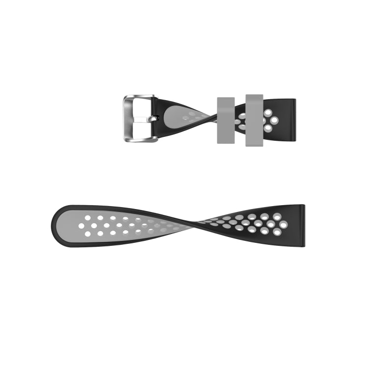 Per Huawei Watch Fit 18mm Chiusura cinturino in silicone bicolore con cinturino di ricambio