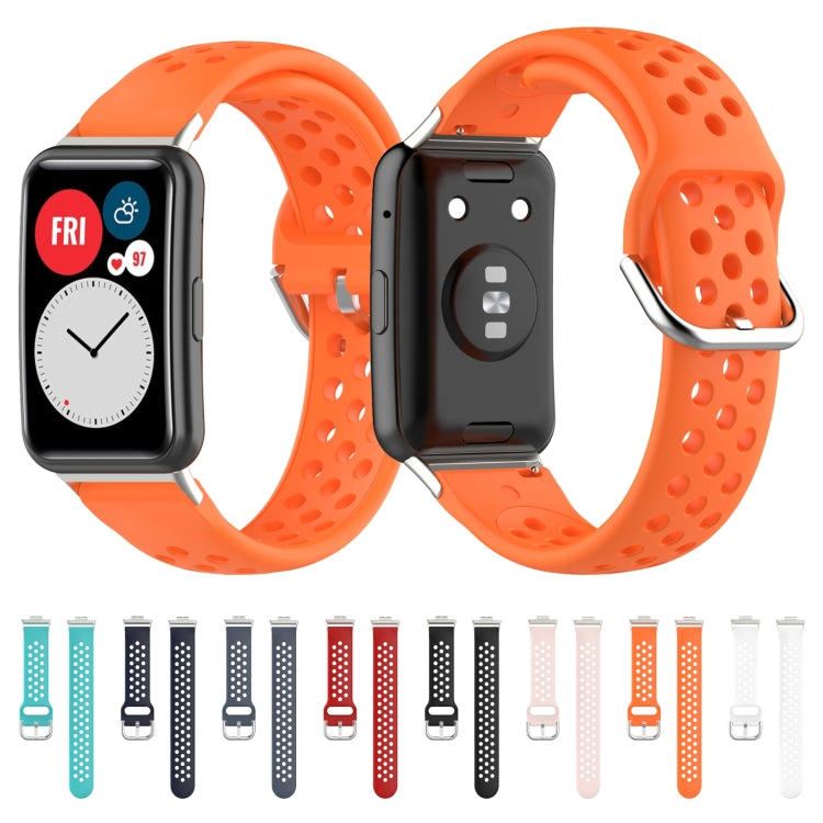 Per Huawei Watch Fit 18mm Sport Style cinturino in silicone tinta unita cinturino di ricambio