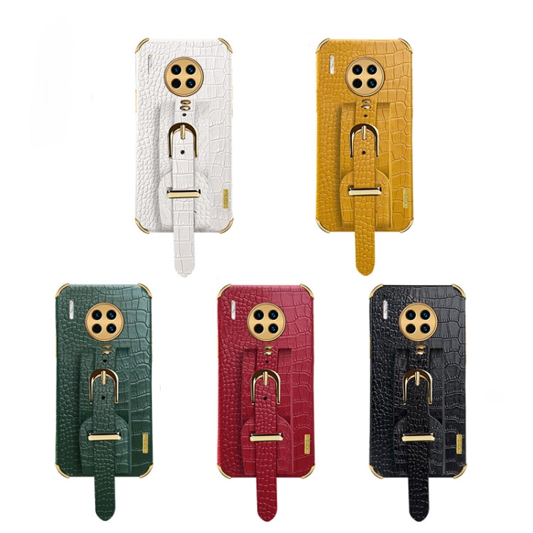 Custodia in pelle con motivo coccodrillo in TPU elettrolitico con cinturino da polso, For Huawei Mate 30, For Huawei Mate 30 Pro, For Huawei Mate 40, For Huawei Mate 40 Pro