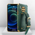 Custodia in pelle con motivo coccodrillo in TPU elettrolitico con cinturino da polso, For Huawei Mate 30, For Huawei Mate 30 Pro, For Huawei Mate 40, For Huawei Mate 40 Pro