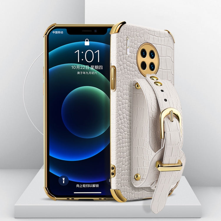 Custodia in pelle con motivo coccodrillo in TPU elettrolitico con cinturino da polso, For Huawei Mate 30, For Huawei Mate 30 Pro, For Huawei Mate 40, For Huawei Mate 40 Pro