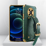 Custodia in pelle con motivo coccodrillo in TPU elettrolitico con cinturino da polso, For Huawei Mate 30, For Huawei Mate 30 Pro, For Huawei Mate 40, For Huawei Mate 40 Pro