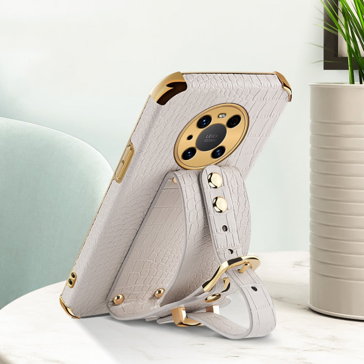 Custodia in pelle con motivo coccodrillo in TPU elettrolitico con cinturino da polso, For Huawei Mate 40 Pro Plus, For Huawei Nova 8, For Huawei Nova 8 SE, For Huawei Nova 8 Pro