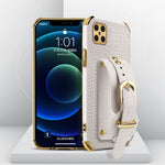Custodia in pelle con motivo coccodrillo in TPU elettrolitico con cinturino da polso, For Huawei Mate 40 Pro Plus, For Huawei Nova 8, For Huawei Nova 8 SE, For Huawei Nova 8 Pro