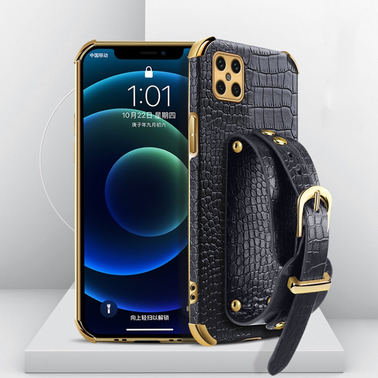 Custodia in pelle con motivo coccodrillo in TPU elettrolitico con cinturino da polso, For Huawei Mate 40 Pro Plus, For Huawei Nova 8, For Huawei Nova 8 SE, For Huawei Nova 8 Pro