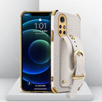 Custodia in pelle con motivo coccodrillo in TPU elettrolitico con cinturino da polso, For Huawei Mate 40 Pro Plus, For Huawei Nova 8, For Huawei Nova 8 SE, For Huawei Nova 8 Pro