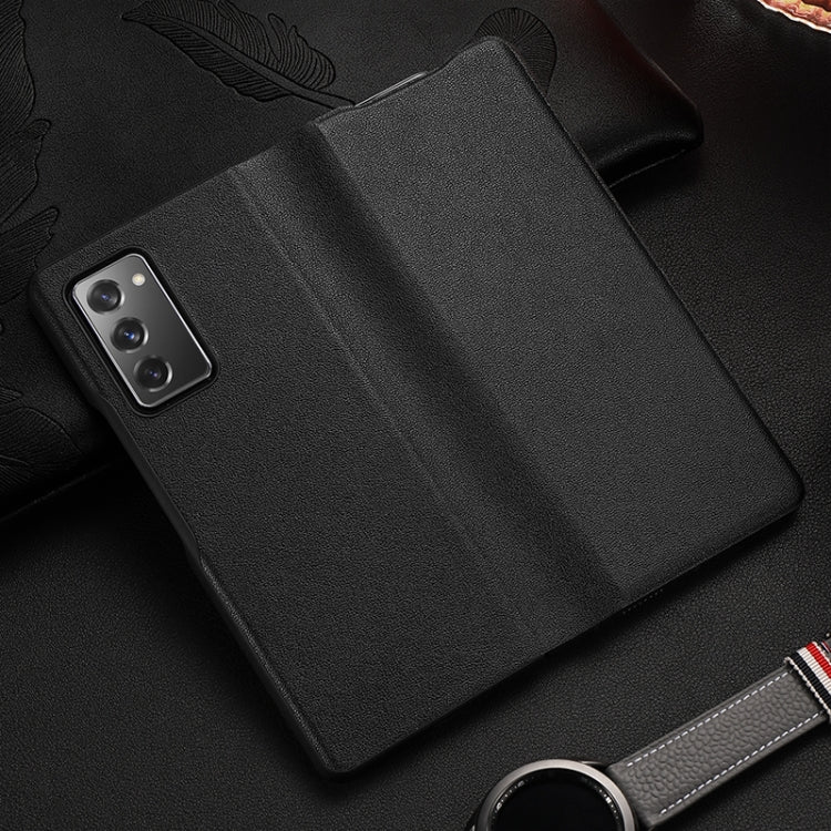Per Samsung Galaxy Z Fold2 5G Custodia in pelle a vibrazione orizzontale con trama in pelle bovina serie esclusiva
