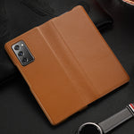 Per Samsung Galaxy Z Fold2 5G Custodia in pelle a vibrazione orizzontale con trama in pelle bovina serie esclusiva