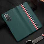 Per Samsung Galaxy Z Fold2 5G Custodia in pelle a vibrazione orizzontale con trama in pelle bovina serie esclusiva