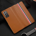 Per Samsung Galaxy Z Fold2 5G Custodia in pelle a vibrazione orizzontale con trama in pelle bovina serie esclusiva