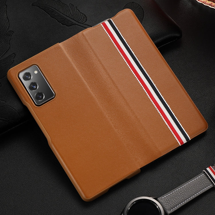 Per Samsung Galaxy Z Fold2 5G Custodia in pelle a vibrazione orizzontale con trama in pelle bovina serie esclusiva